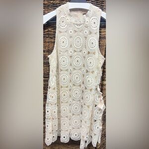 Free People, Cream Dress, Lace ,‎ Size:6, Side belt